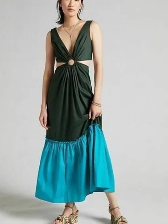 Anthropologie Dresses & Skirts - Anthropologie x Geisha Designs Flounced Cut-Out Maxi Dress sz 0